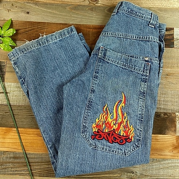 flame bottom jeans